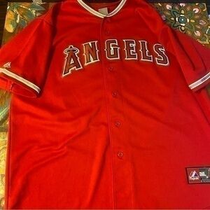 Authentic Majestic Torii Hunter Anaheim Angels Baseball Jersey Sz XL